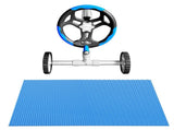 Aqua Buddy Pool Cover 600 Micron 7x4m w/ Roller 5.55m Solar Blanket Blue PC-70X40-L-BL-ROLLER-BU