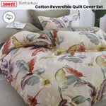 300TC Bahamas Taupe Reversible Cotton Quilt Cover Set Queen V442-ATX-QUILTCS-300TCBAHAMAS-TAUPE-QS