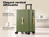 Wanderlite 28" Modern Vertical Trunk Luggage Suitcase Travel 5 Wheels Type-C TSA Olive Green LUG-ABS-TRUK02-28-GNBR