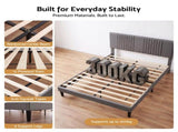 Artiss Queen Bed Frame with Adjustable Headboard, Grey, 300kg Capacity BFRAME-H-VERA-Q-CA-AB