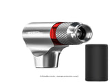 Silver Portable CO2 Bike Tire Inflator with Nozzle - Quick Inflation for Road and Mountain Bikes V888-ELOSUNG34069