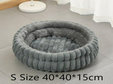 Removable Faux Rabbit Fur Round Pet Bed, Thick Warm Moisture Resistant All Season Cat & Dog Nest, V1221-XM-LB2806-GM115