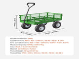 680 Lbs Steel Garden Cart on Wheels, Heavy Duty Garden Wagon Cart Pullable, Metal Outdoor Utility V952-ZXHYTCHH680LDM4Y8V0