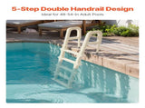 5-Step Inclined Robust Pool Ladder of 2 Handrails for 1219.2-1371.6mm Pool V952-DXYCTTBGGSLBDVP4TV0