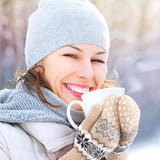 Pack of 3 pairs - Warm gloves for women - Extra thick - Knitted imitation - Suitable for cold V1188-ZXY-117-0025