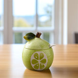 Fruit Shaped Ceramic Seasoning Jar Olive Set with Lid and Spoon V1369-AZ3-W-18423