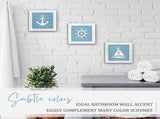 Nautical Theme Bathroom Sign - Decorative Hanging Plaque for Bathroom V1192-D3