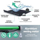 Instahut Retractable Folding Arm Awning Motorised Sunshade 5Mx3M Grey AWN-B-ARM-REMOTE-50X30-GREY