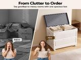 Artiss Foldable Storage Cabinet Stackable Box Flip-Top Rolling Organiser White SC-BOX-1D-6040-GR