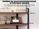 Double Tier Desktop Shelf Desk Organizer - Wooden Desk Shelf for Monitor Books and Supplies - H V1366-AZ2-W-11919