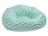 Inflatable Chair PVC Wave Strip Pattern Ergonomic Desig Minimalism Inflatable Beanbag Chair Green V1294-YM0901-3116240034713