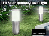Solar LED Garden Pathway Silver Cool White Outdoor Landscape Lamp Waterproof with Automatic V1358-D132-QAZMLP0006