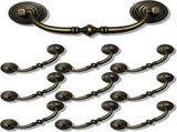 10 Pack Drop Bail Drawer Pull Handles, Shabby Chic Zinc Alloy Cabinet Hardware, Antique Bronze V1188-MS-721-061