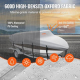 Boat Cover 600D Waterproof 17-19 ft Boat Cover V-Hull Tri-Hull Runabout V952-TYCZ600D1719PWYFKV0