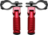 2 Pieces, Folding Motorcycle Footrests, 90 Degree Foldable Rear Pedal Steps with 31-33 mm Clamp, V1189-LC-QP-00723
