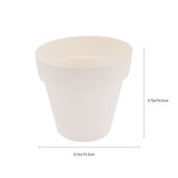 Set of 6 White Plastic Plant Pots for Indoor and Outdoor Gardening, Plant Containers for Flowers and V1370-AZ4-11800