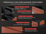 Brown Checkered Foldable car trunk organizer Large capacity waterproof PU leather organizer with V888-ELOSUNG57226