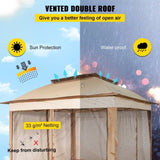 Outdoor Canopy Gazebo Tent, Portable Canopy Shelter with 11'x11' Large Shade Space for Party, V952-ZYP3.3MX3.3MSDZD1V0