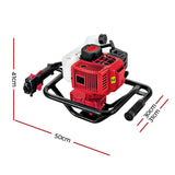 Giantz 92CC Post Hole Digger Motor Only Petrol Engine Red DI-EE-RDBK