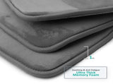 Set of 3 Bath Rugs, Absorbent Memory Foam Bath Mat Bathroom Rugs, Gray, Large 20"x32", Small V1366-AZ2-W-12328