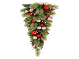 Christabelle 90cm Jingle Bells Christmas Teardrop Wreath Pre Lit Warm White LED Baubles Berries 112_SENJB90T