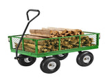900 Lbs Steel Garden Cart on Wheels, Heavy Duty Pullable Garden Wagon Yard Cart, Outdoor Metal V952-ZXHYTCLS900BG0TN3V0