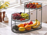 5-Star Chef Fruit Basket Bowl Space Saving Kitchen Food Storage Organiser FB-STEEL-3L-BK
