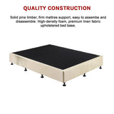 Palermo King Single Ensemble Bed Base Platinum Natural Sand Linen Fabric V63-823211