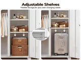 Artiss 2-Door Wardrobe Lockable Cabinet Storage Closet Hanging Rail Adjustable Shelves Cream White WR-MET01-WH