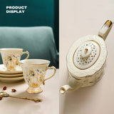 Ears of wheat European afternoon tea coffee cups saucers and teapot V488-TP-EOW,TCS-EOW