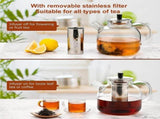 Glass Teapot with Stainless Steel Filter, 1.5 L V1237-ZY-818-272