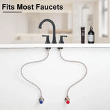 Faucet Supply Lines Braided Stainless Steel 3/8 Comp x M10 Male Connector for Faucet Installation 40 V1189-LC-LY-00139