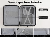 Wanderlite 28" Trunk Luggage Suitcase Travel 5 Wheels Type-C Port TSA Smoky White LUG-ABS-TRUK-28-SW
