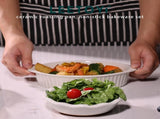 Porcelain Small Oval Au Gratin Pans, Baking Dish Set for 1 or 2 person servings, Bakeware with V1258-DP02-C-66