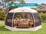 Instahut Gazebo Pop Up Tent 2.7x1.35m Outdoor Marquee Camping Screen 6 Sided GAZB-POP-SC-134HX-BG