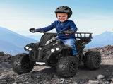 Rigo Kids Ride On Car ATV Quad Motorbike Storage Rack Electric Toys 12V Black RCAR-MBIKE-ATV-L-BK