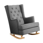 Artiss Rocking Chair Armchair Linen Fabric Grey Gaia UPHO-C-AVAN-KD-GY-AB