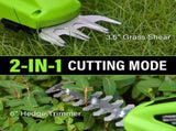 Carbon Steel Electric Pruning Shears 2-in-1, Cordless Hedge Trimmer, Grass & Shrub Cutter, V1232-DDXJ-YY-001