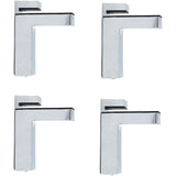 4 Pcs F Shape Glass Clamps Wall Mount Adjustable Shelf Brackets Chrome, 6 to 28 mm V1188-MS-527-017
