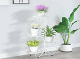 White Practical Plant Stand Wrought Iron Flower Pot Holder Corner Plant Shelf Organize V767-XJJ467-WT-G2