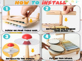 7 in 1 Drum Set Baby Musical Instruments Montessori Preschool Musical Toys V1370-AZ4-00131