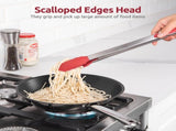 600F Heat Resistant 16in Silicone Cooking Tongs with Non Stick Rubber Tips and 12" Kitchen V1258-DP02-C-383