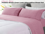 Ramesses Classic Rose Pebble Wash Linen Look Alternative Sheet Set Single V442-KIT-SHEETS-PEBBLEWASHLINEN-ROSE-SB