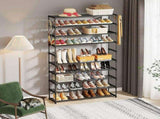10-Tier Metal Shoe Rack Black Large 50-Pair Shoe Storage Organiser Shelf V63-840551