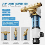 Spin Down Filter, 40 Micron Whole House Sediment Filter for Well Water, 3/4" G-M 1" G-M, 4 T/H V952-SDCXQZSGLQFCTOJRXV0
