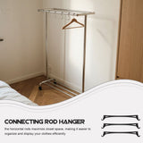 20Pcs Adjustable Black Closet Rod Plastic Bars for Space Saving Clothes Hanging V1366-AZ2-W-19577