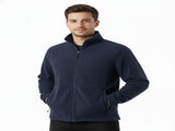 Mens Polar Fleece Full Zip Jumper Jacket Winter Warm in Navy Blue V563-PFFZM49-S