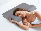 Dreamz Memory Foam Pillow Pillowcase Supprt Grey Rebound PILO1009-GY