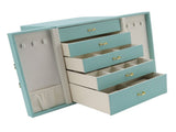 Jewelry Storage Box Leather Double Door Green European Style Storage Case for Necklace Earring Watch V1294-YM0715-3117220125011