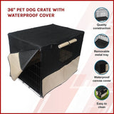 36" Pet Dog Crate with Waterproof Cover V63-784195